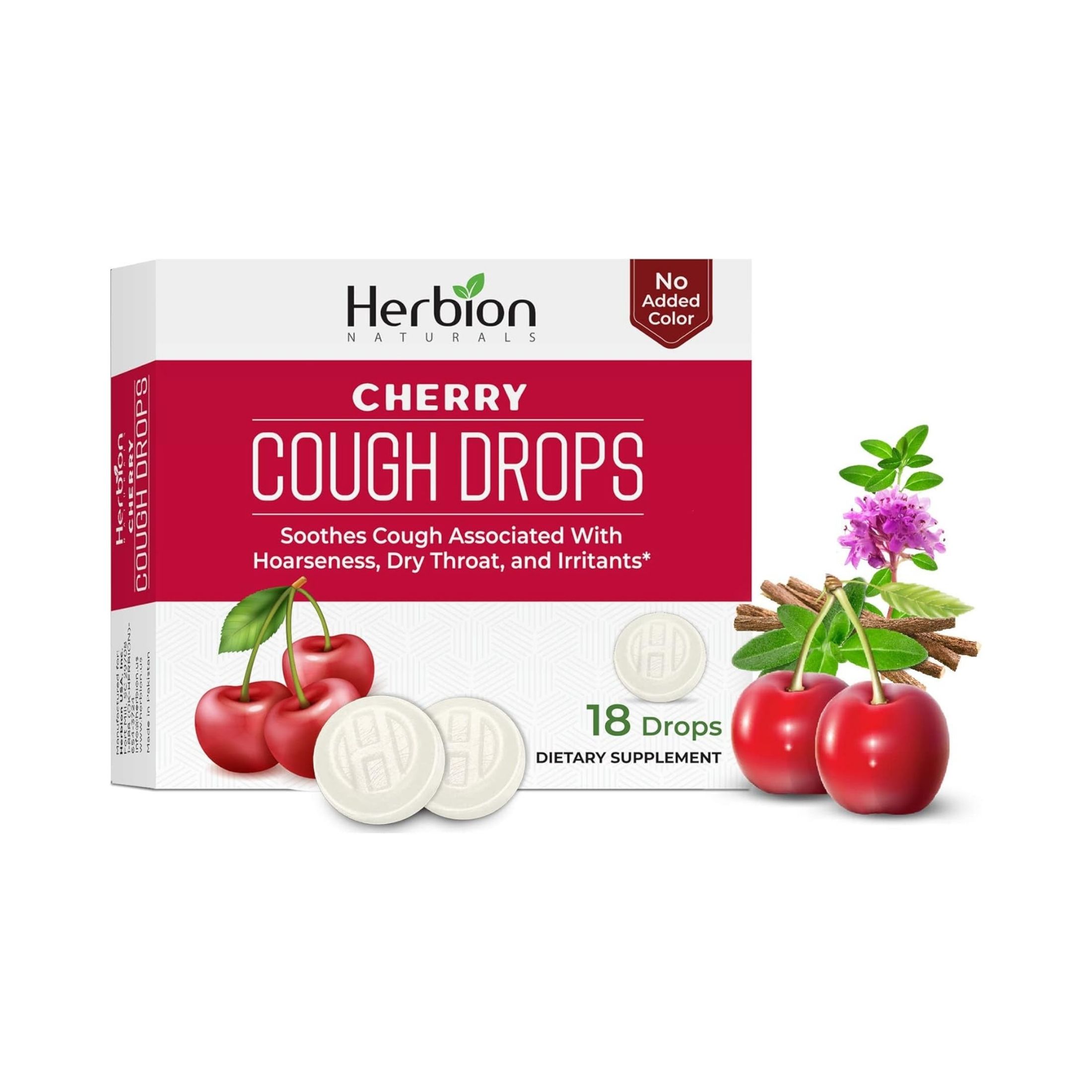 Herbion Naturals Cough Drops Cherry - 1 Each