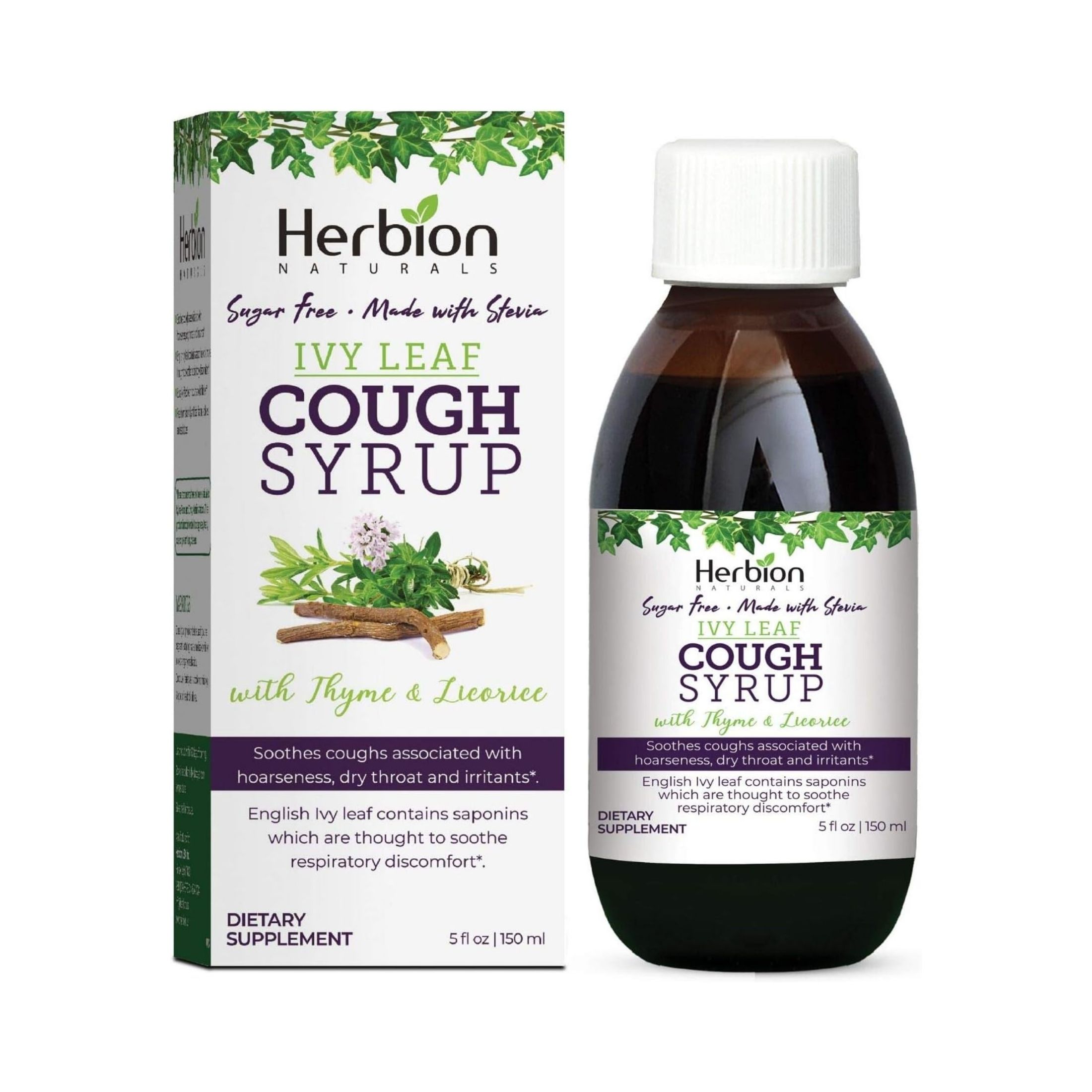 Herbion Naturals Ivy Leaf Syrup With Thyme, Sugar Free, 5 Oz
