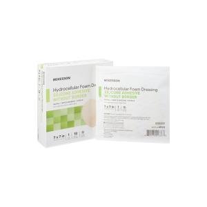 McKesson Foam Dressing 7 X 7 Inch Without Border Film Backing Silicone Gel 4865, Count Of 1