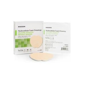 McKesson Foam Dressing 7 X 7 Inch Without Border Film Backing Silicone Gel 4865, Count Of 1