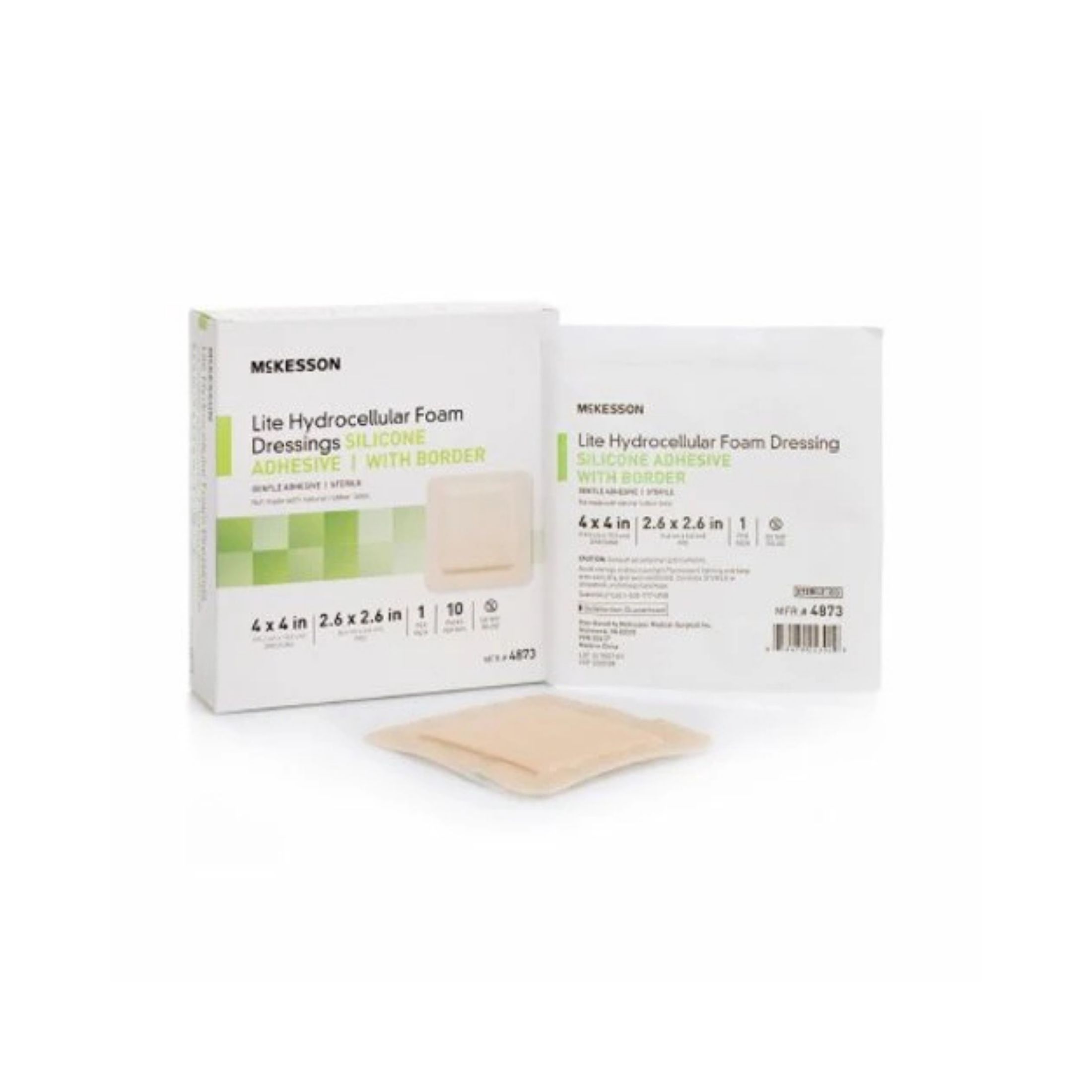 McKesson Thin Silicone Foam Dressing 4X4 Inch Sterile