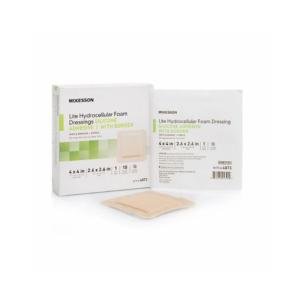 McKesson Thin Silicone Foam Dressing 4X4 Inch Sterile