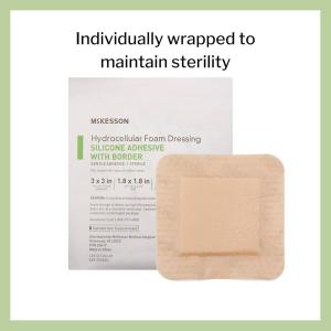 McKesson Silicone Foam Dressing Square With Border Film Backing