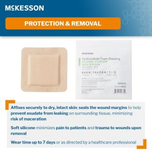 McKesson Foam Dressing 4 X 4 Inch With Border Film Backing Silicone Gel 4843