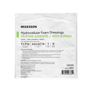 McKesson Foam Dressing 7 X 7 Inch With Border Film Backing Silicone Gel 4845