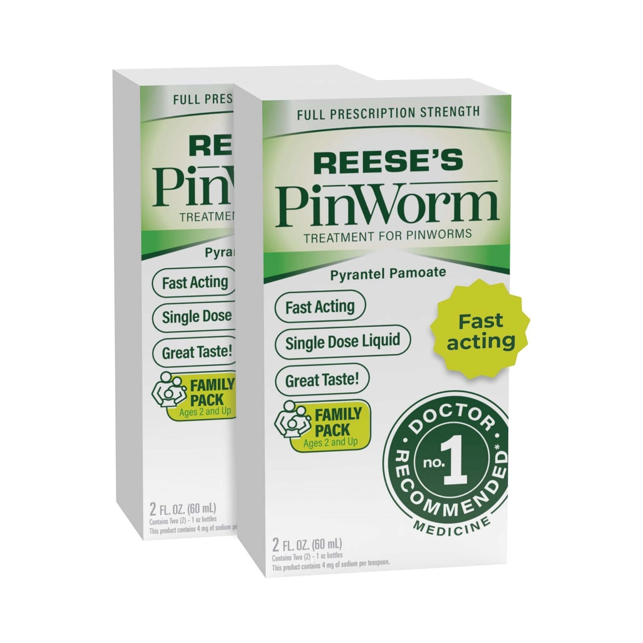 Reese's Pinworm Medicine Liquid For Entire Family Full Prescription Strength 2 Oz