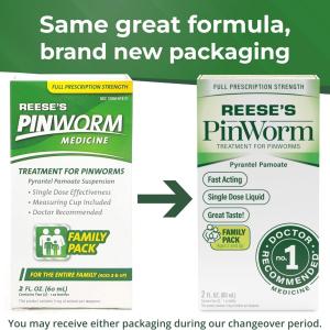 Reese's Pinworm Medicine Liquid For Entire Family Full Prescription Strength 2 Oz