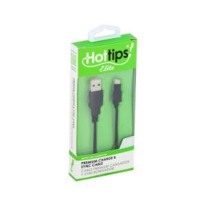 Hottips Elite Charge & Sync Cable, Premium, 4 Foot