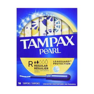 Tampax Pearl Tampons Plastic Applicator Regular Absorbency Unscented