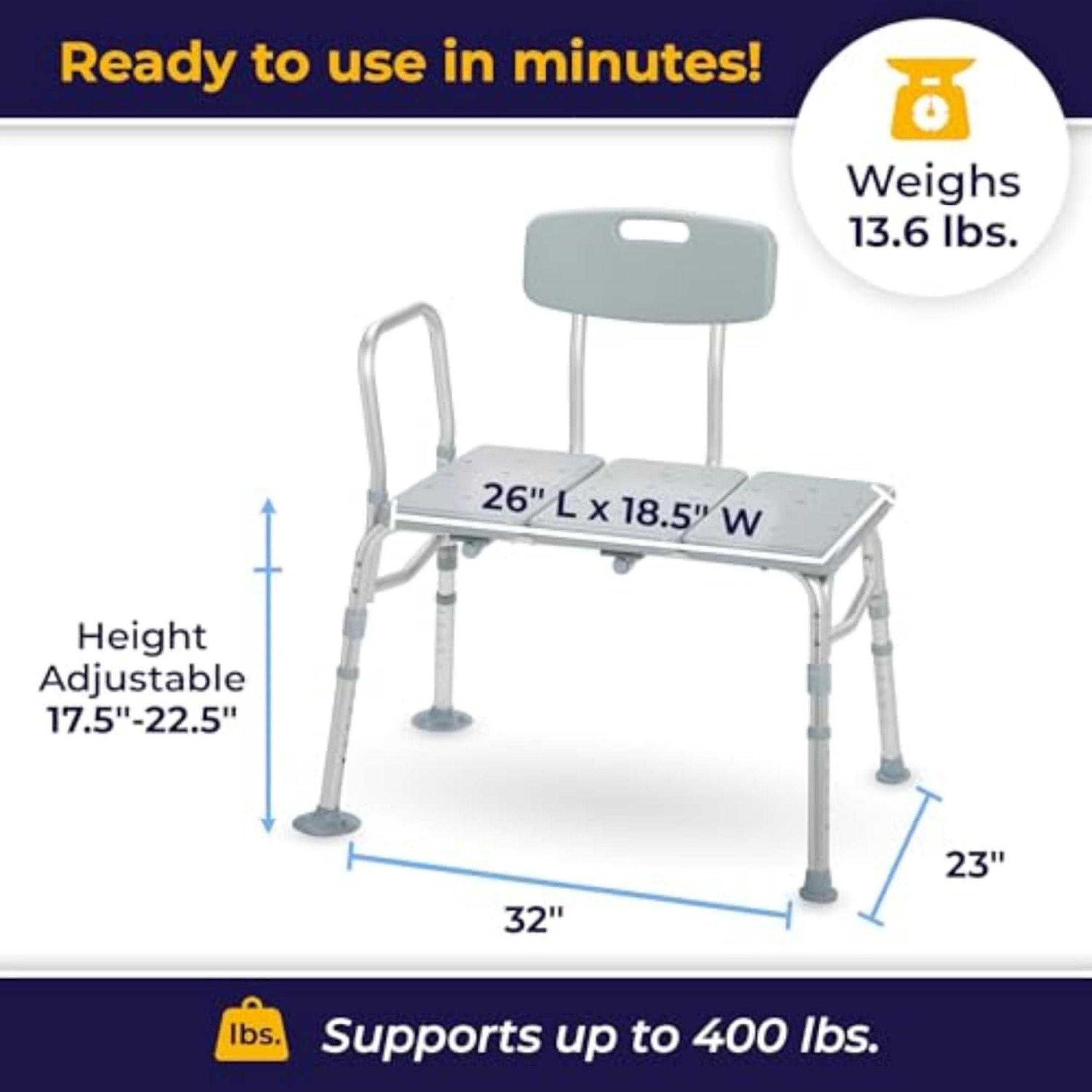 Drive Medical Three Piece Transfer Bench
