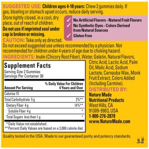 Nature Made Kids First Fiber Gummies, 60 Count For Digestive Health