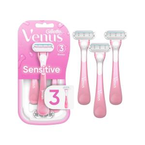 Gillette Venus Sensitive Women's Disposable Razor, 3 Count, Womens Razors / Blades