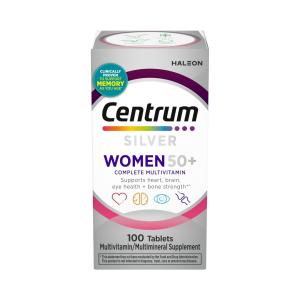 Centrum Silver Women's Multivitamin For Women 50 Plus, Multivitamin/Multimineral Supplement With Vitamin D3, B Vitamins, Calcium And Antioxidants, Gluten Free, Non-GMO Ingredients