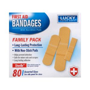 Lucky Super Soft First Aid Bandages, Family Pack