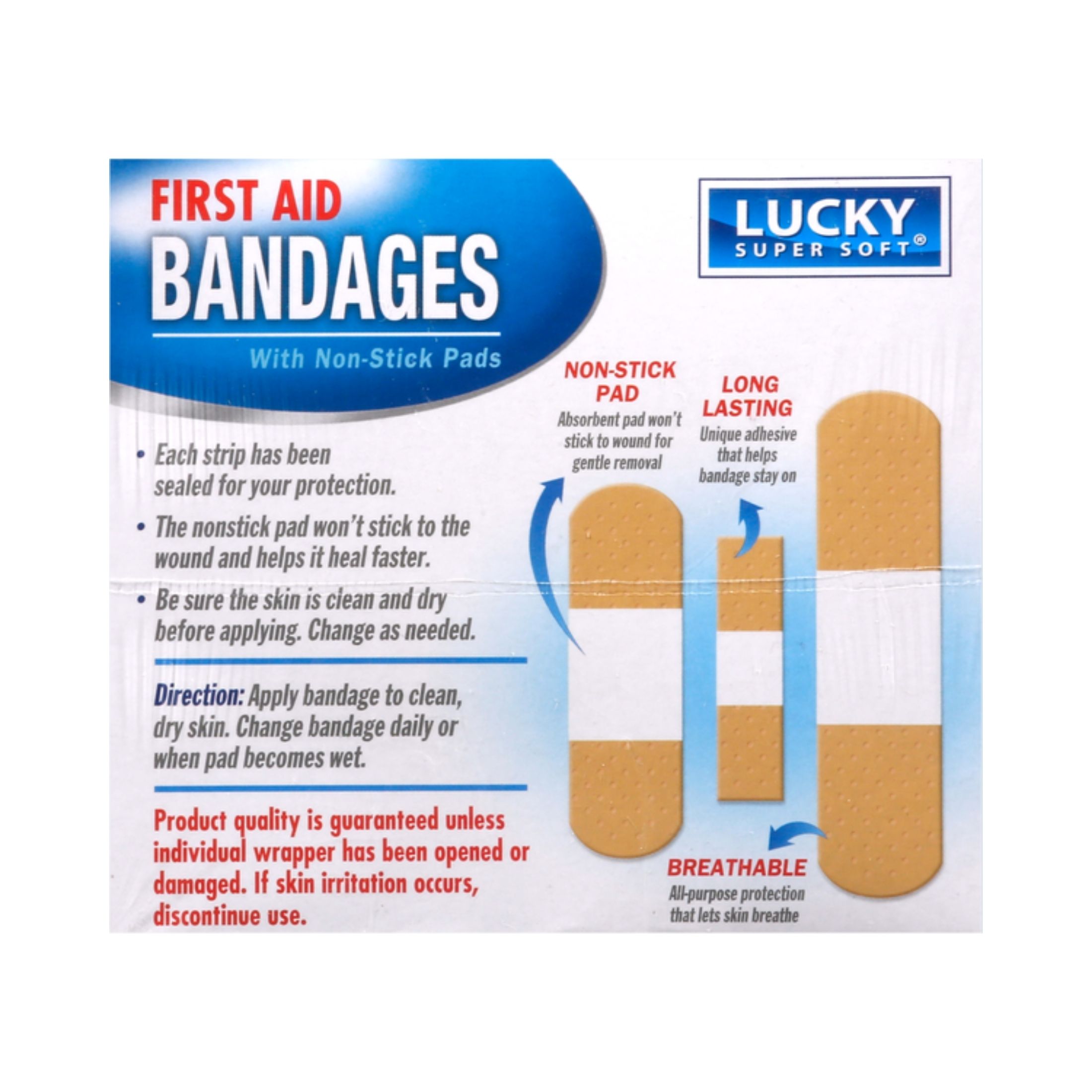 Lucky Super Soft First Aid Bandages, Family Pack