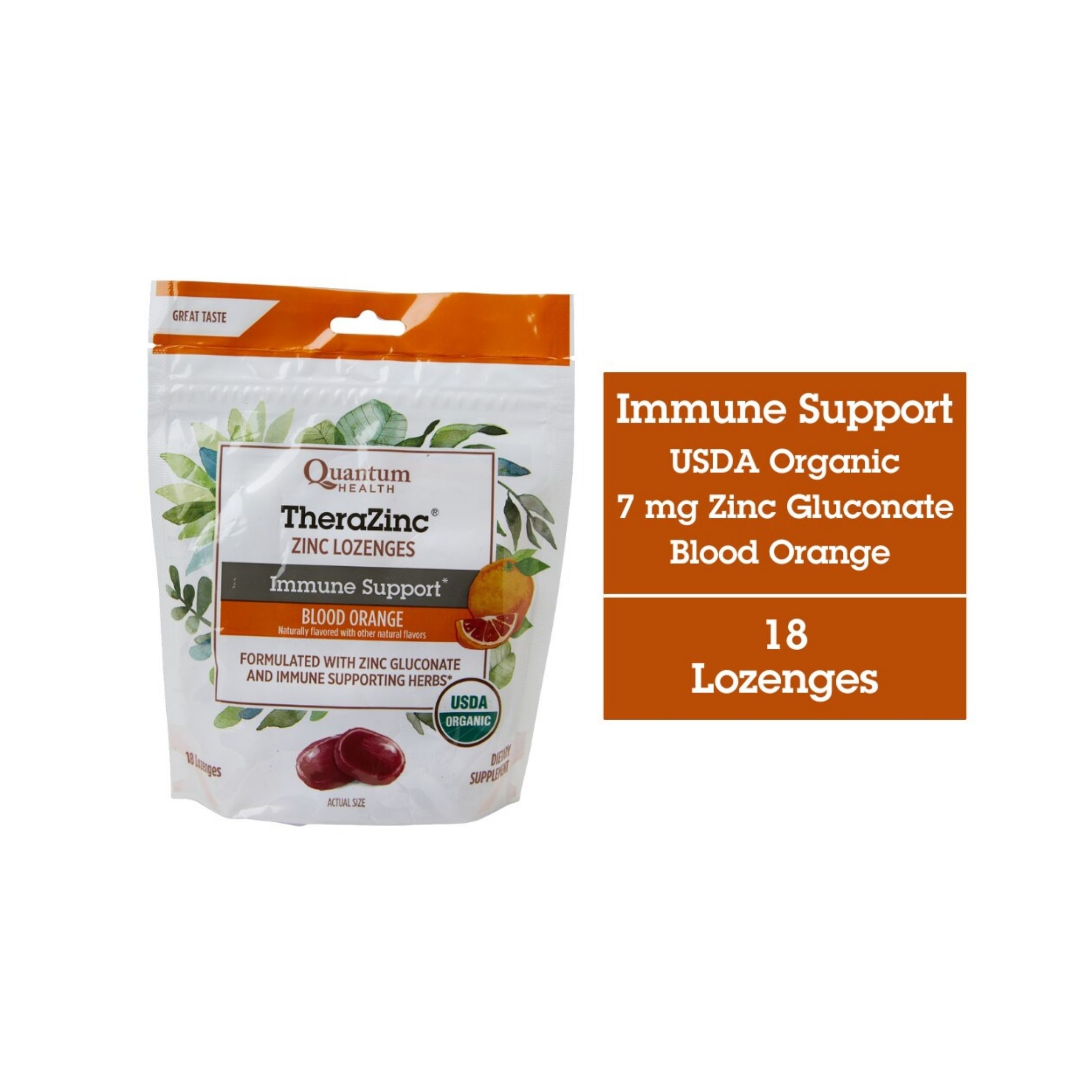 Quantum Health Research Thera Zinc Lozenges - Blood Orange