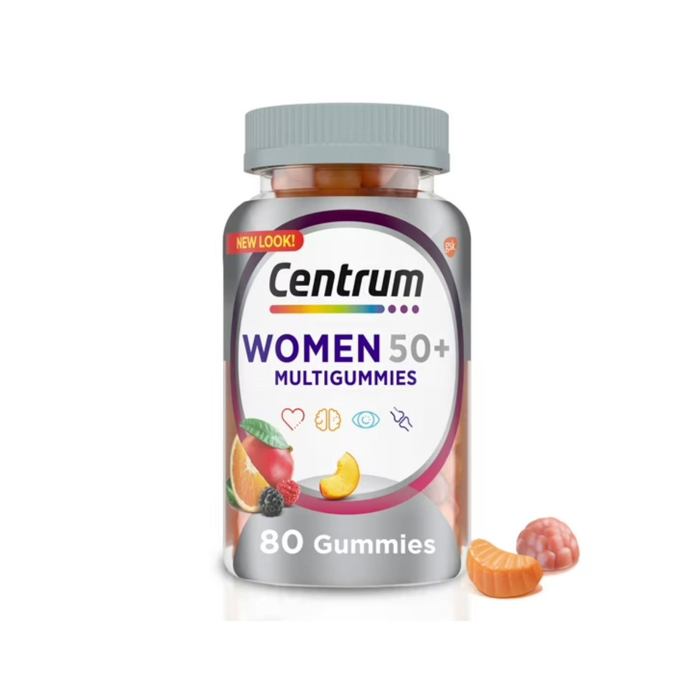 Centrum Multivitamin/Multimineral Supplement, Women 50+, Assorted Natural Fruit Flavors, Gummies