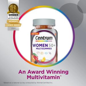 Centrum Multivitamin/Multimineral Supplement, Women 50+, Assorted Natural Fruit Flavors, Gummies