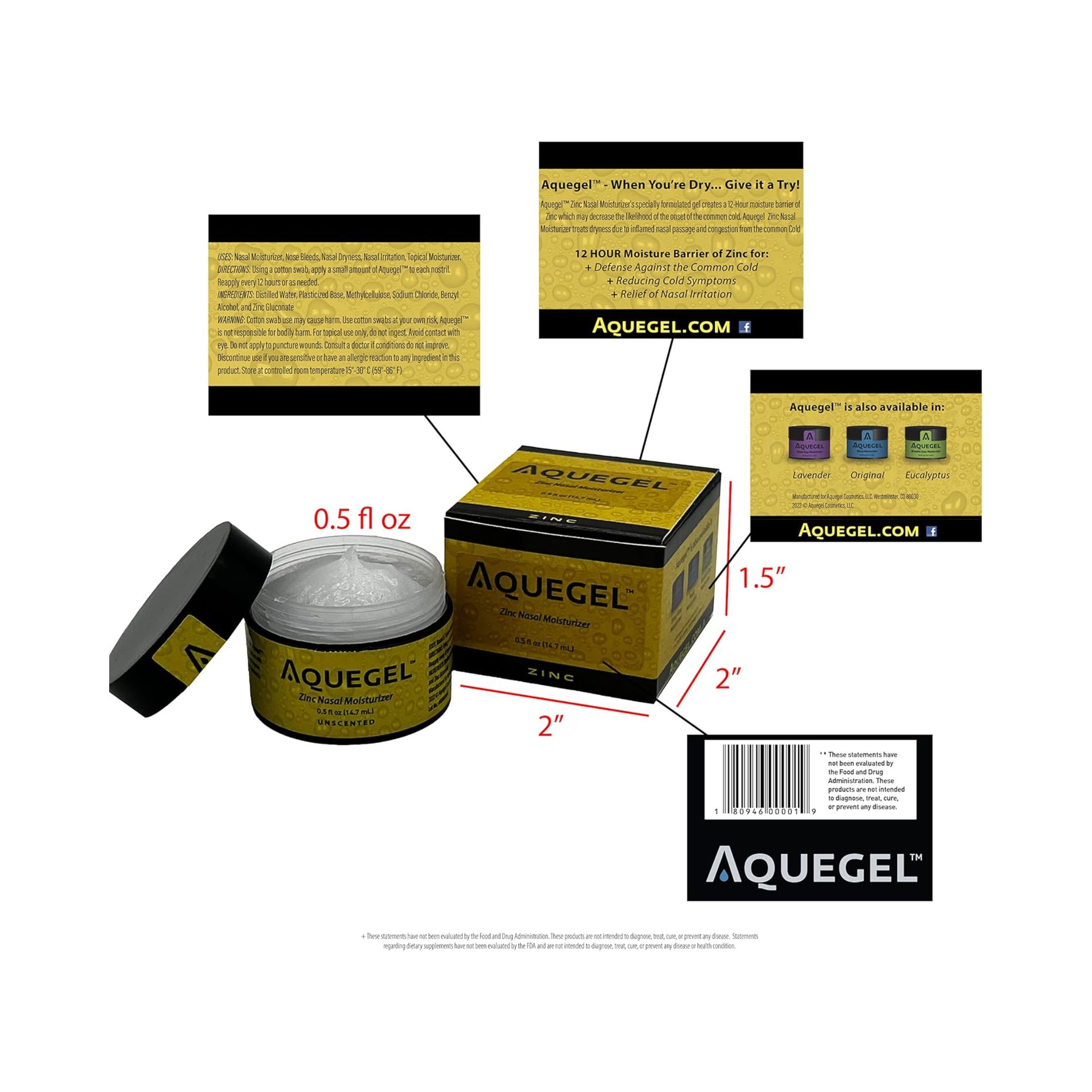 Aquegel Cold & Flu Moisturizer Zinc