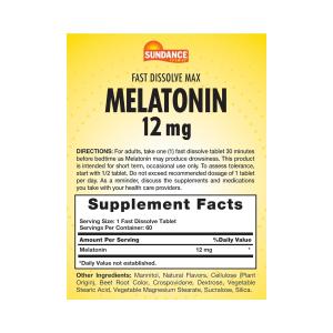 Sundance 12 Mg Melatonin Tablets