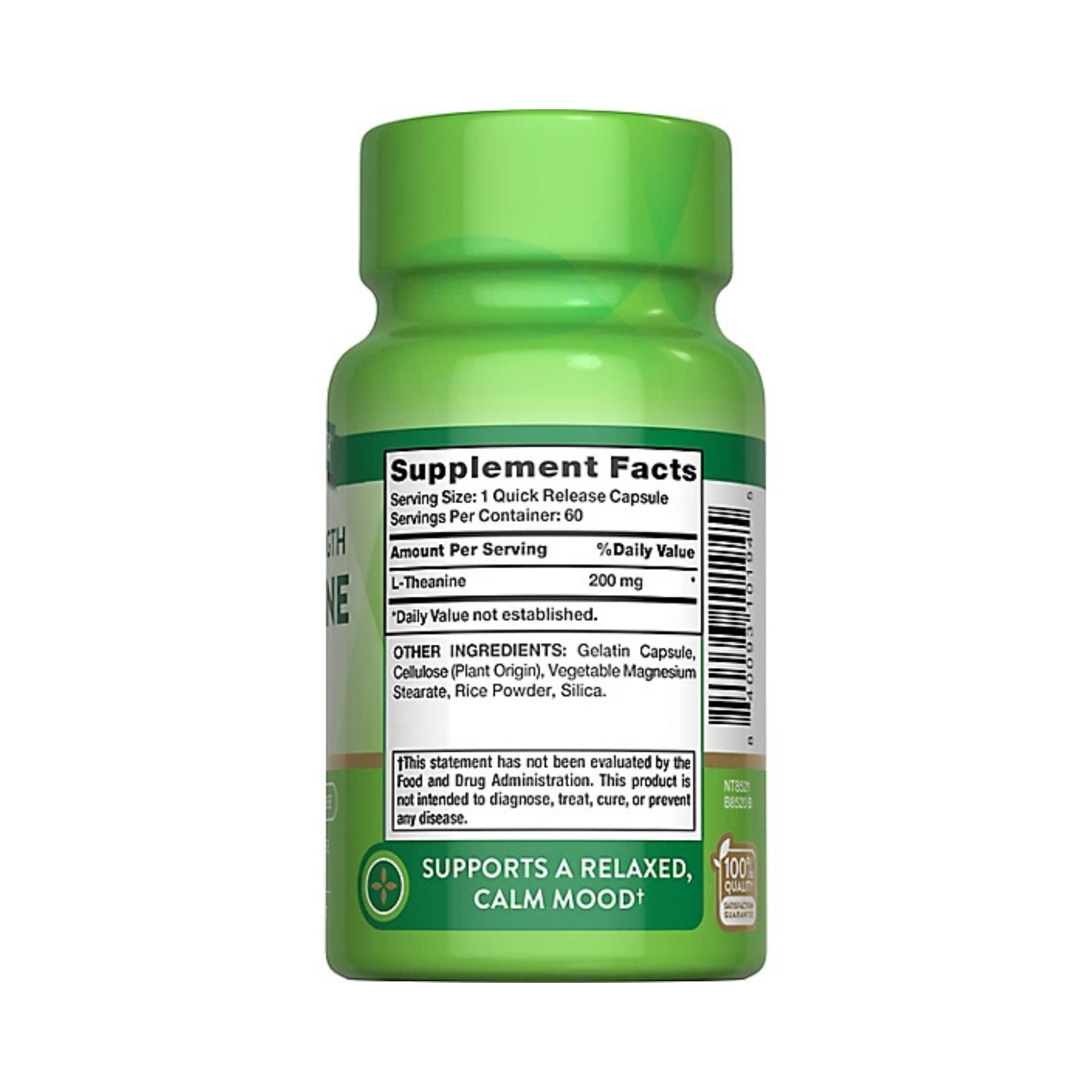 Nature's Truth L-Theanine 200 Mg Dietary Supplement Capsules
