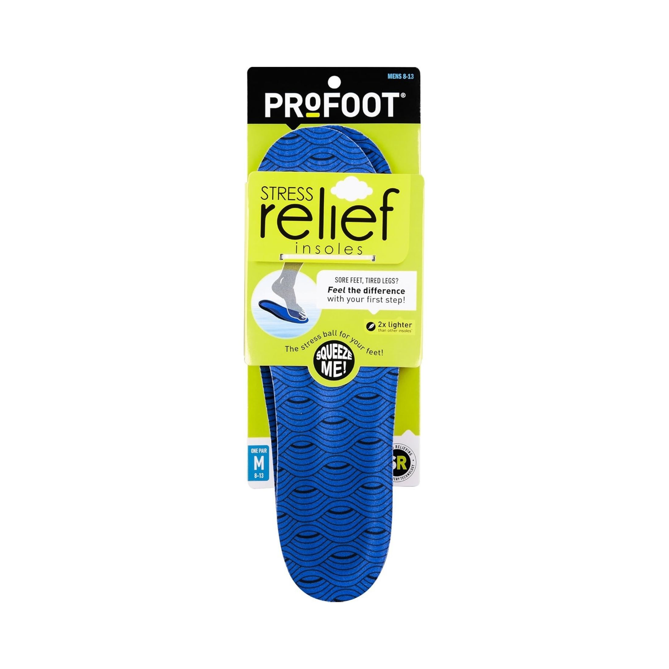 Profoot Stress Relief Insole, Men 8-13, 1 Pair
