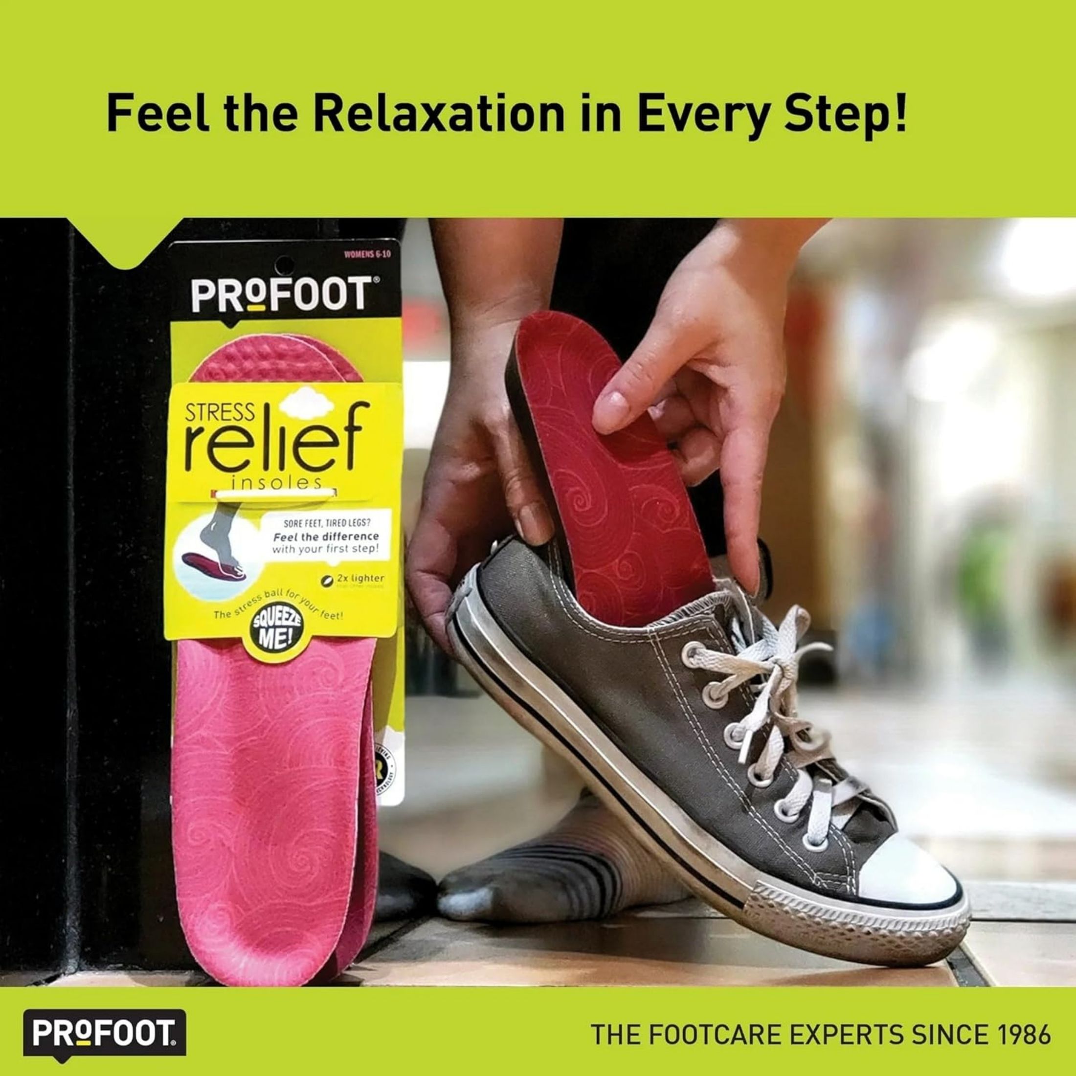 ProFoot Stress Relief Insole, Women, 6-10 1 Pair