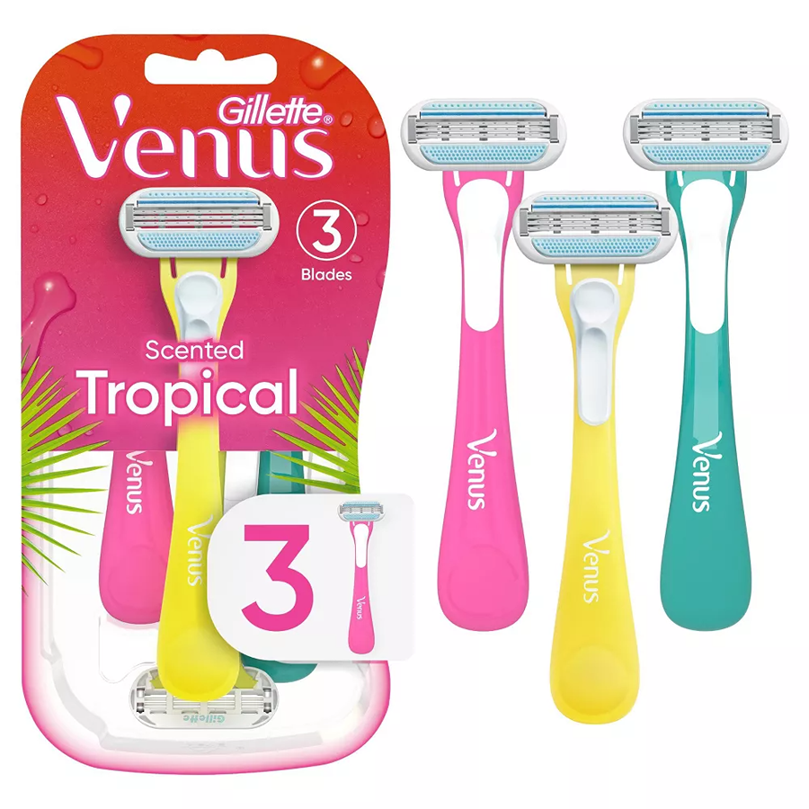 Gillette Venus Tropical Women's Disposable Razor, 3 Count, Womens Razors / Blades