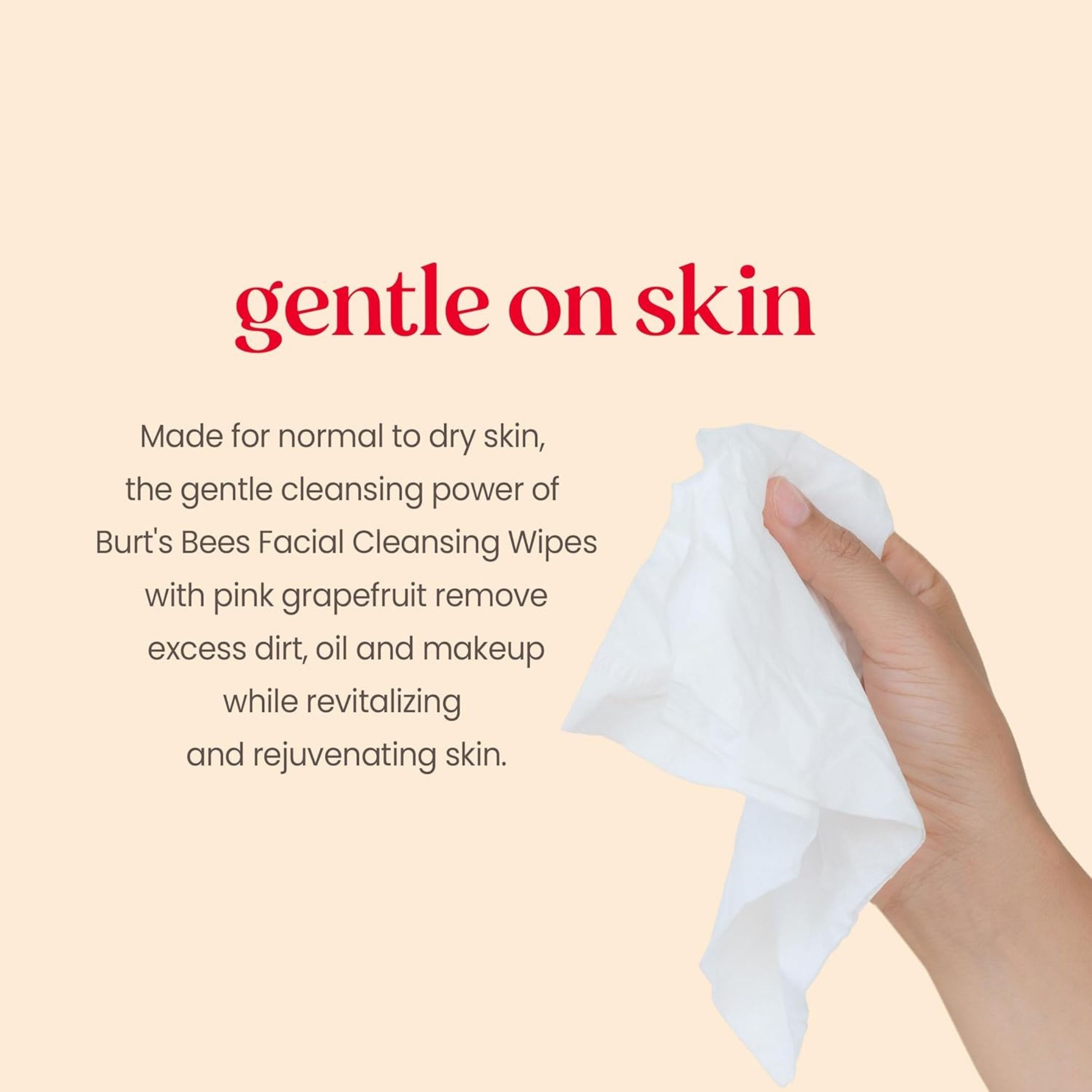 Burt's Bees Clarifying Facial Towelettes For All Skin Types Pink Grapefruit