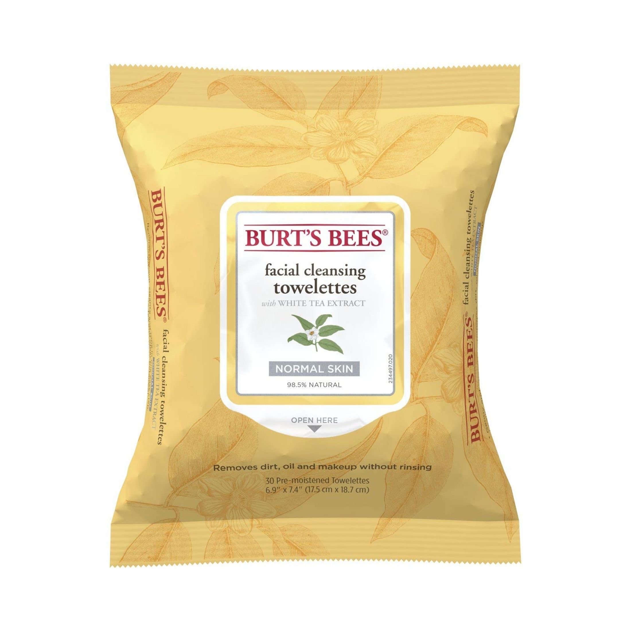 Burt's Bees Purifying Facial Cleanser Towelettes White Tea Extract