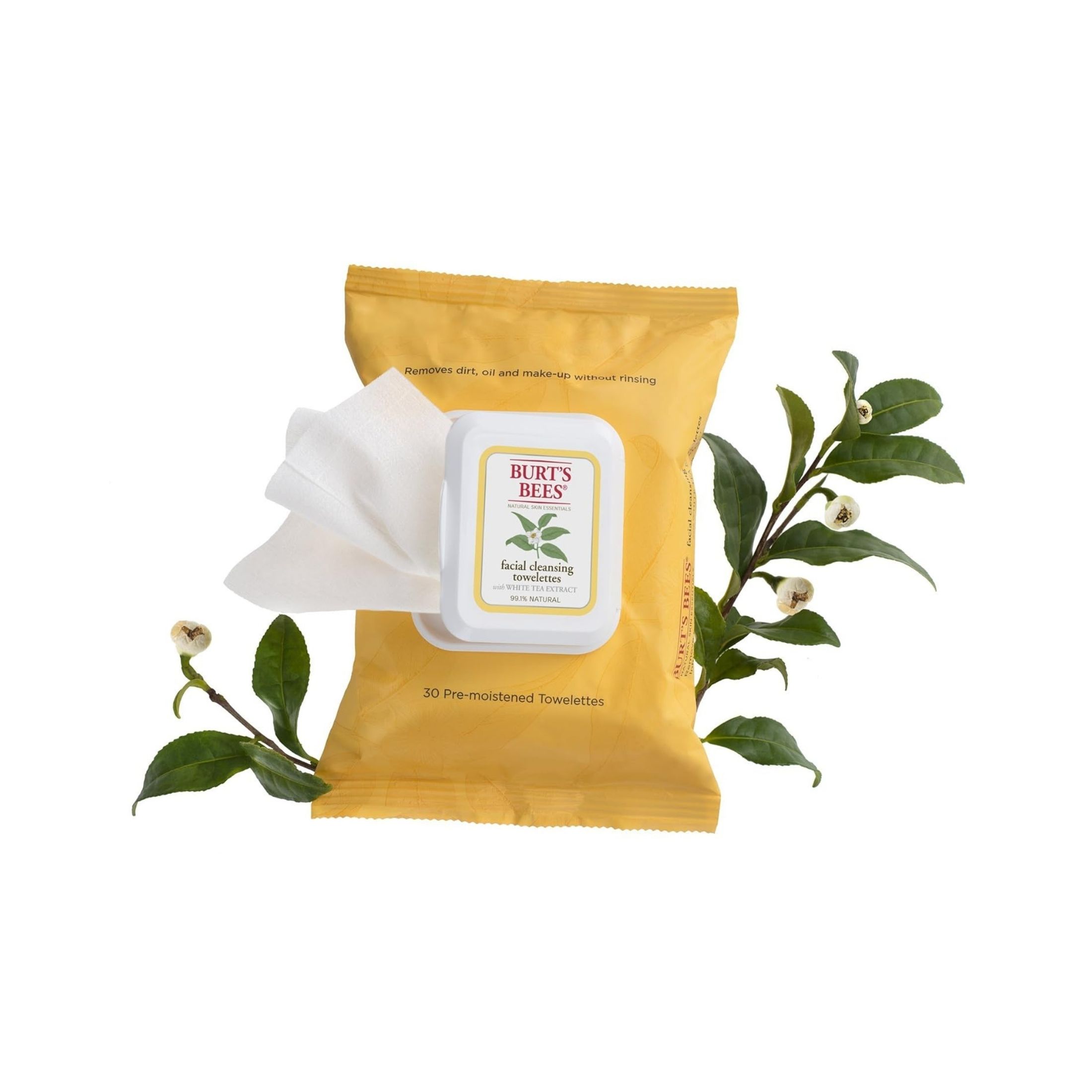 Burt's Bees Purifying Facial Cleanser Towelettes White Tea Extract