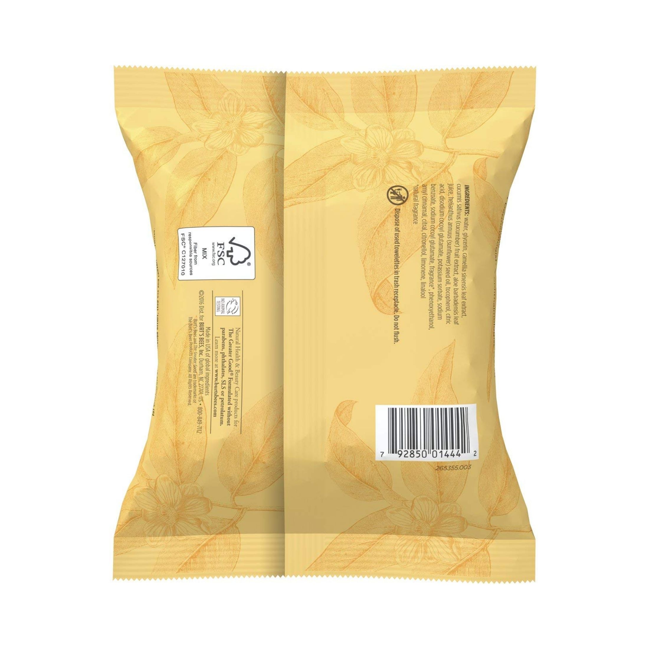 Burt's Bees Purifying Facial Cleanser Towelettes White Tea Extract