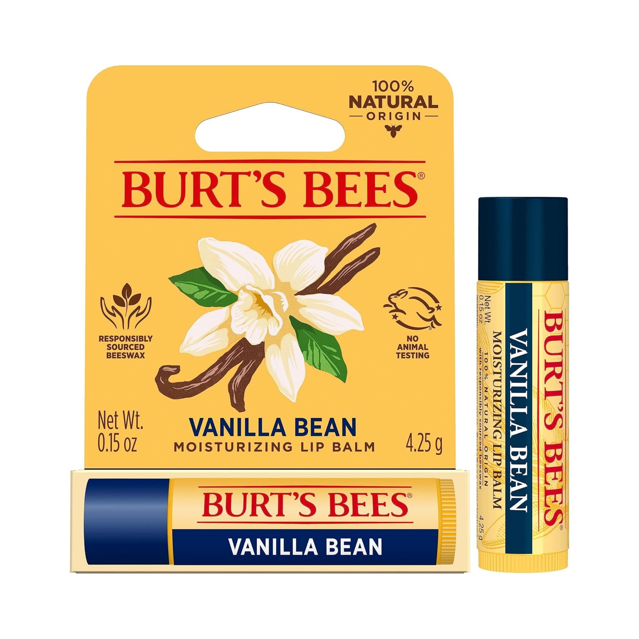 Burt's Bees Vanilla Bean Lip Balm Blister Box - 0.15oz