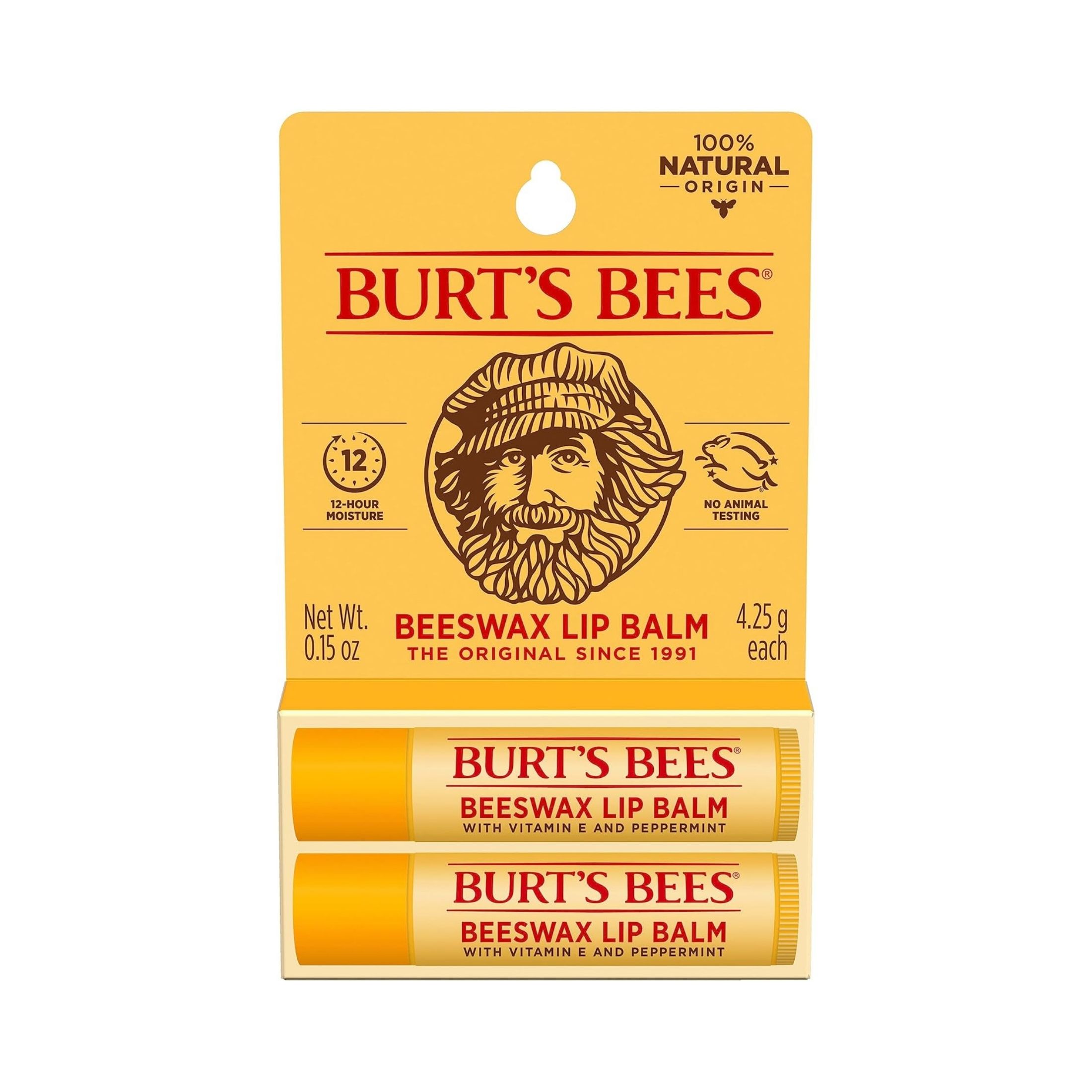 Burt's Bees 100% Natural Origin Moisturizing Lip Balm, Original Beeswax, 0.15 Ounce Tube