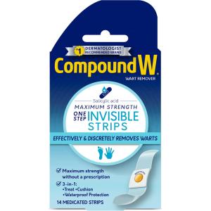 Compound W Maximum Strength One Step Invisible Wart Remover Strips
