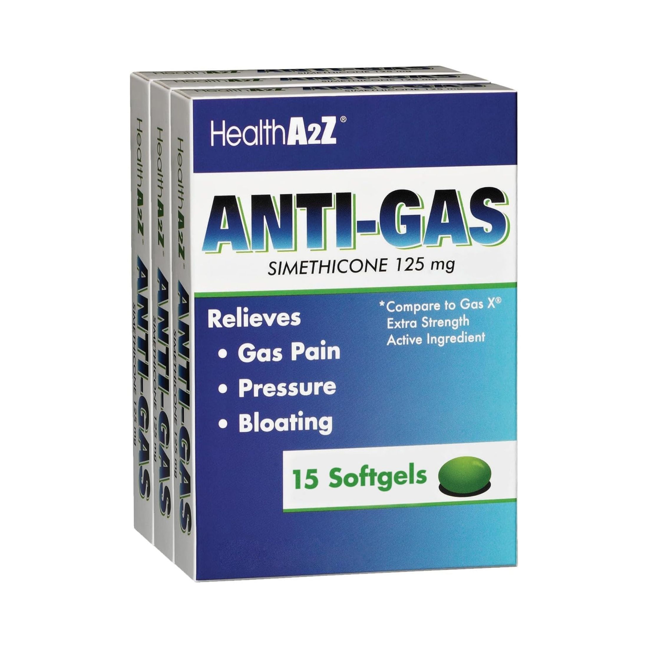 HealthA2Z A2 Softgels 125 Mg Extra Strength Anti Gas