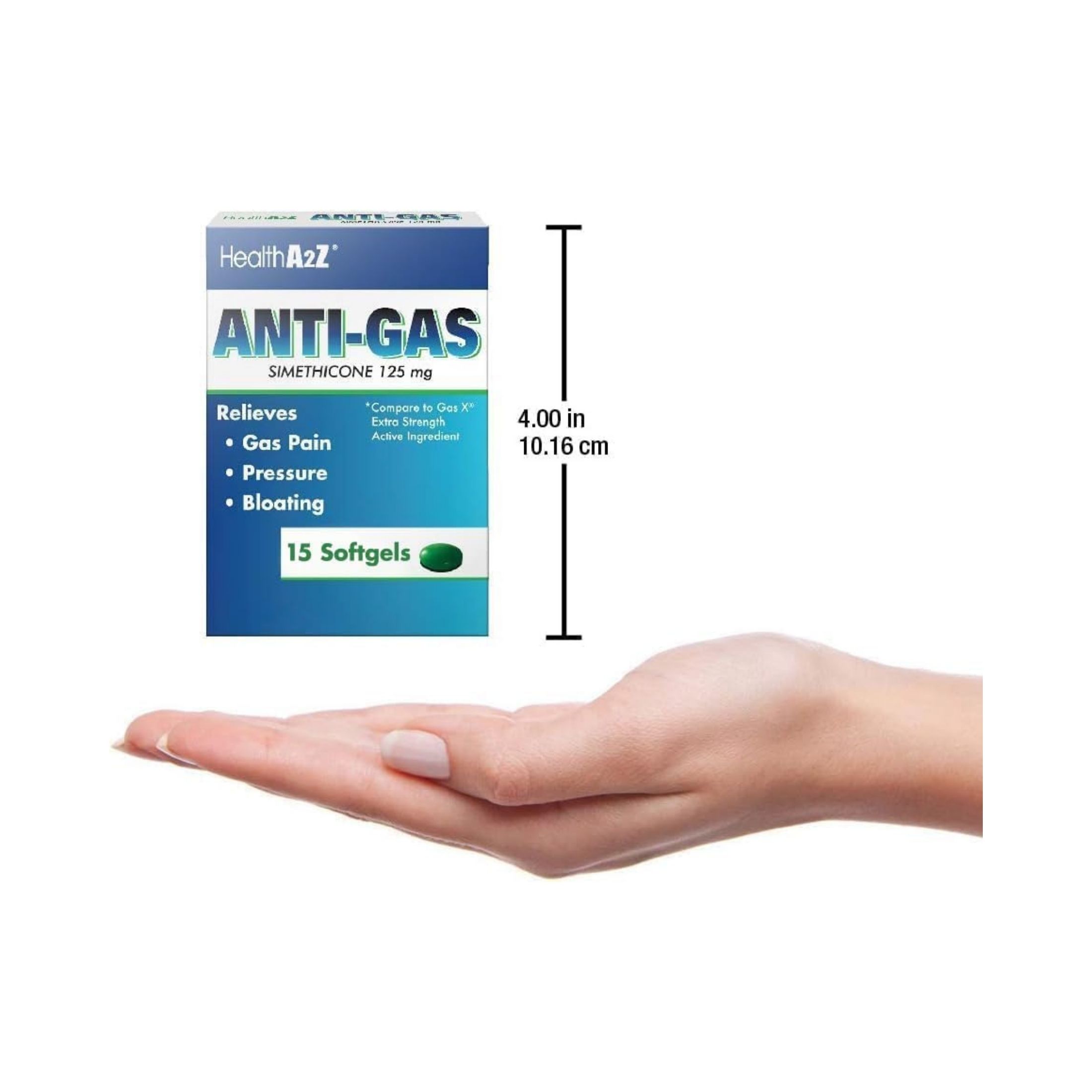 HealthA2Z A2 Softgels 125 Mg Extra Strength Anti Gas