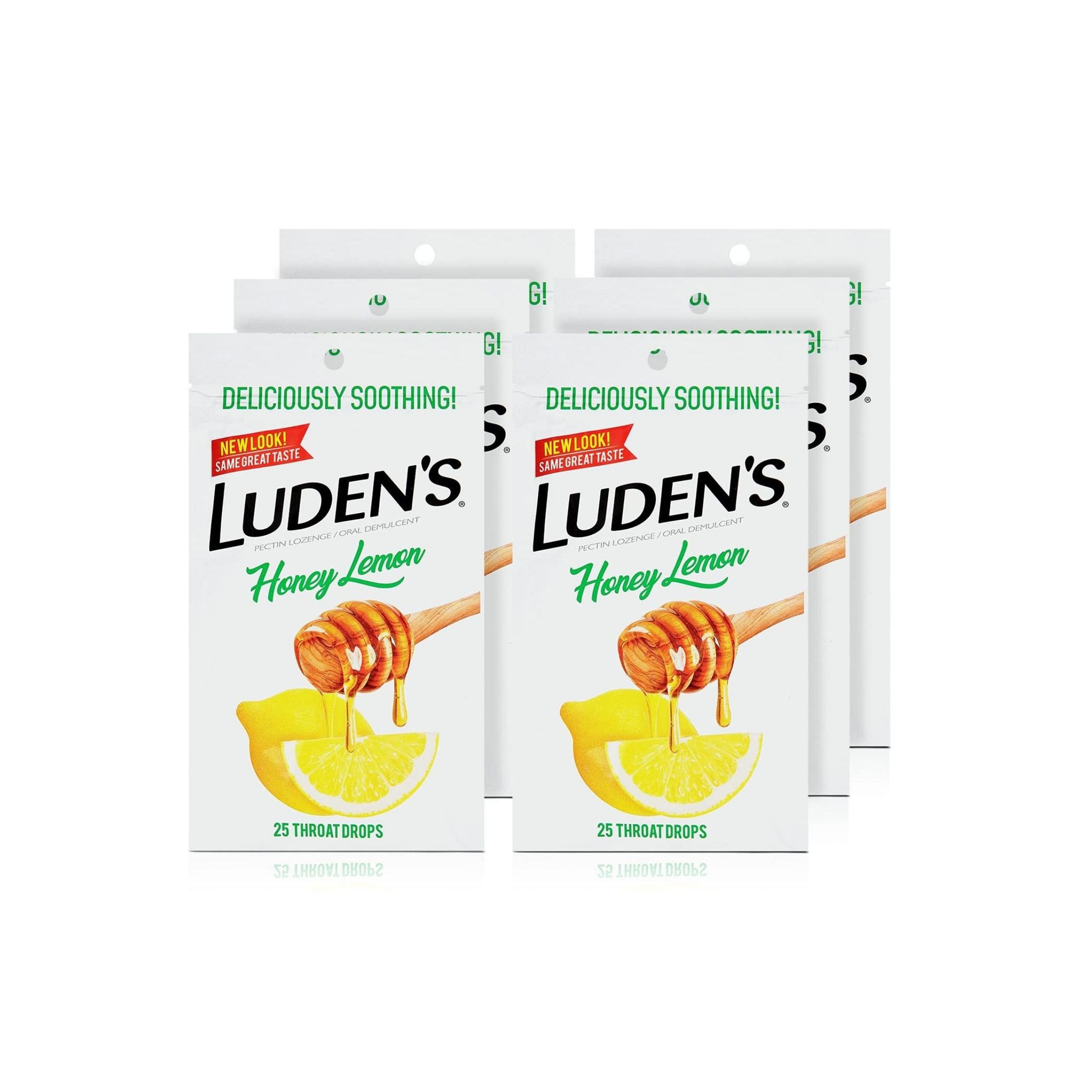 Luden's Deliciously Soothing Throat Drops, Honey Lemon Flavor, 25 Count