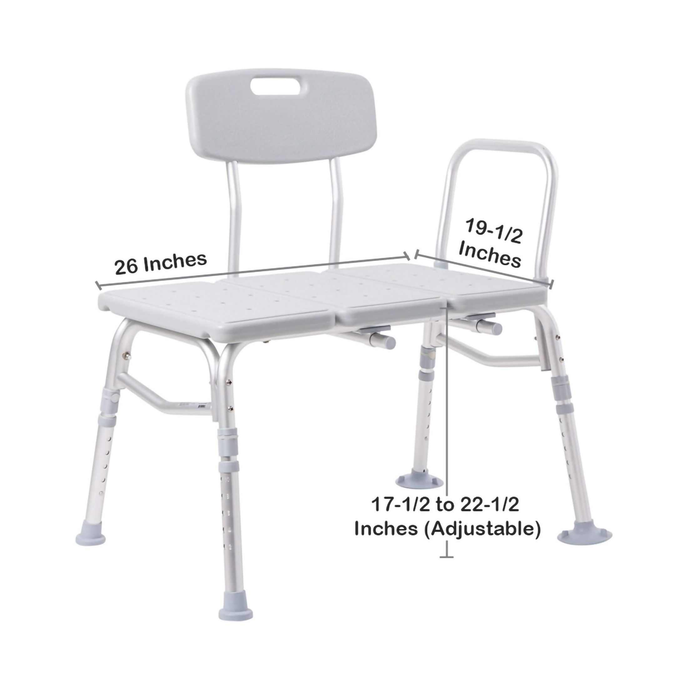 McKesson Knocked Down Bath Transfer Bench Adjustable Height Up To 400 Lbs