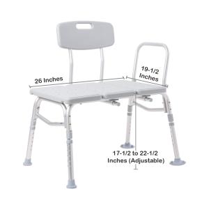 McKesson Knocked Down Bath Transfer Bench Adjustable Height Up To 400 Lbs