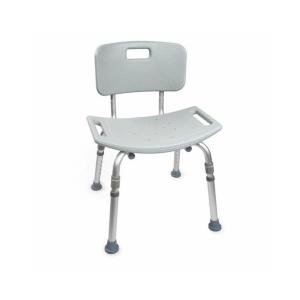 McKesson Bath Bench, Fixed Arm, Aluminum Frame, Removable Back, 19-1/4
