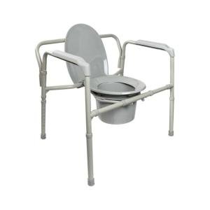 McKesson Folding Commode Chair Fixed Arm Steel Back Bar Up To 650 Lbs