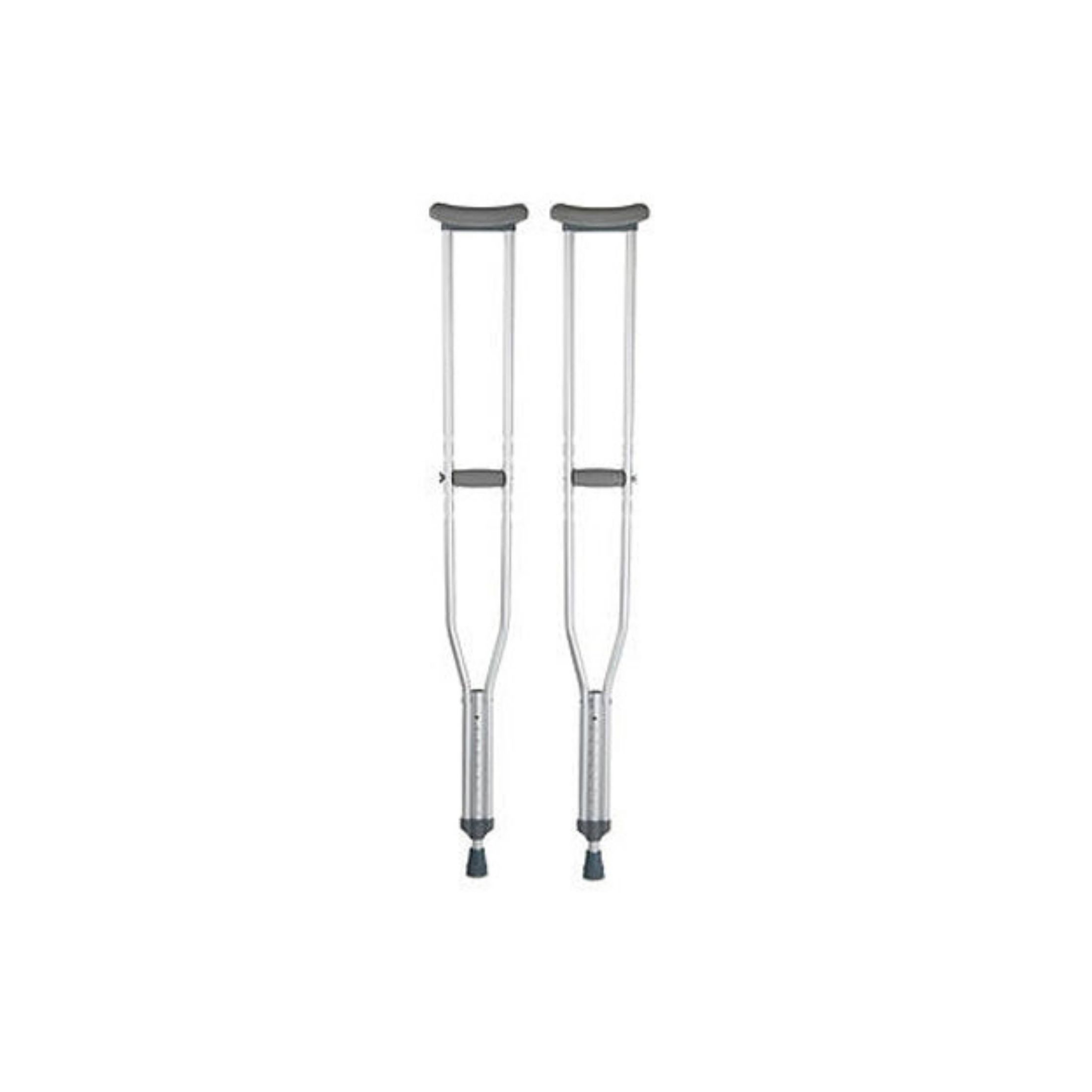 McKesson Underarm Crutches Aluminum Frame Tall Adult 350 Lbs. Weight Capacity Push Button / Wing Nut, 1 Pair