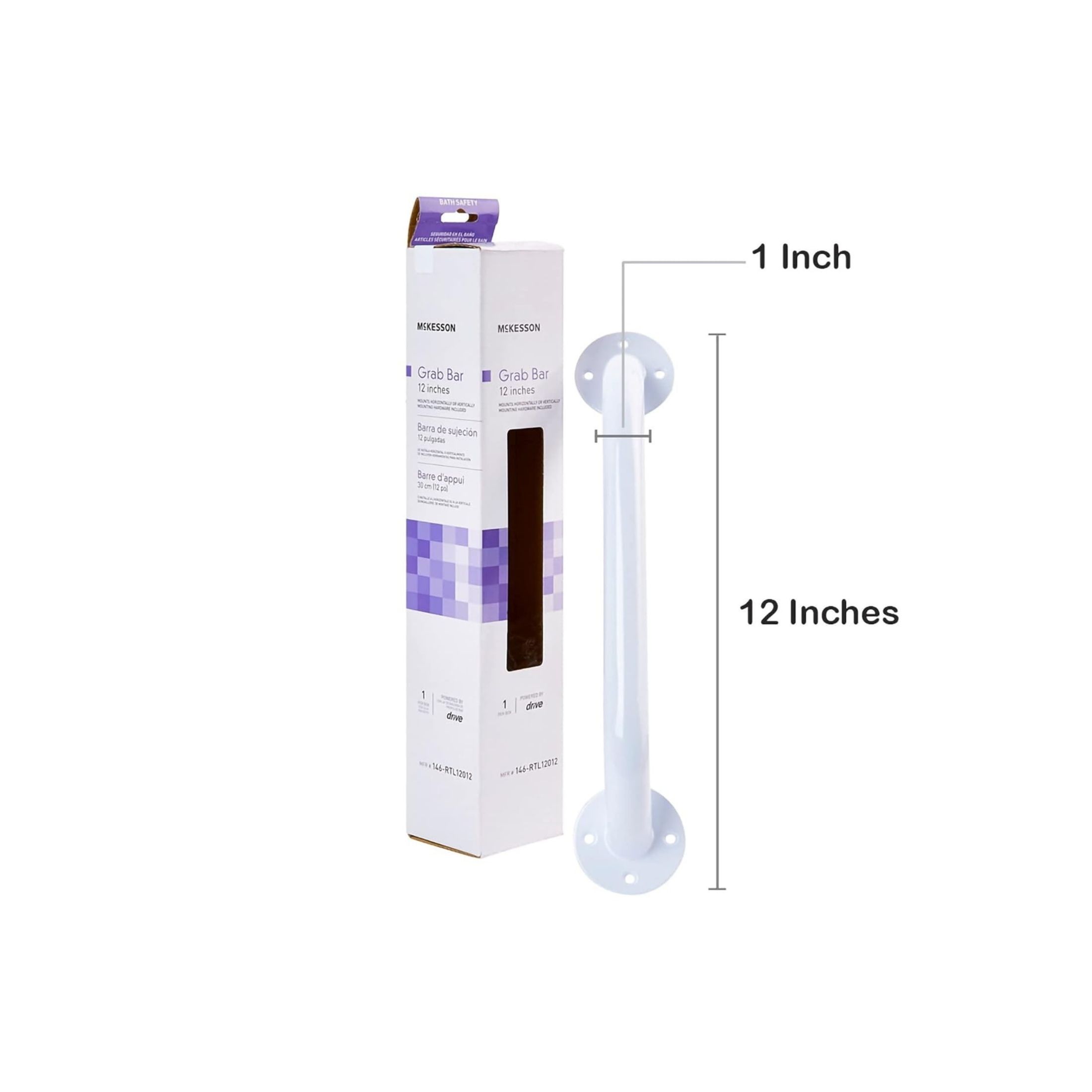 McKesson Mckeeson Grab Bar 12" Mount White