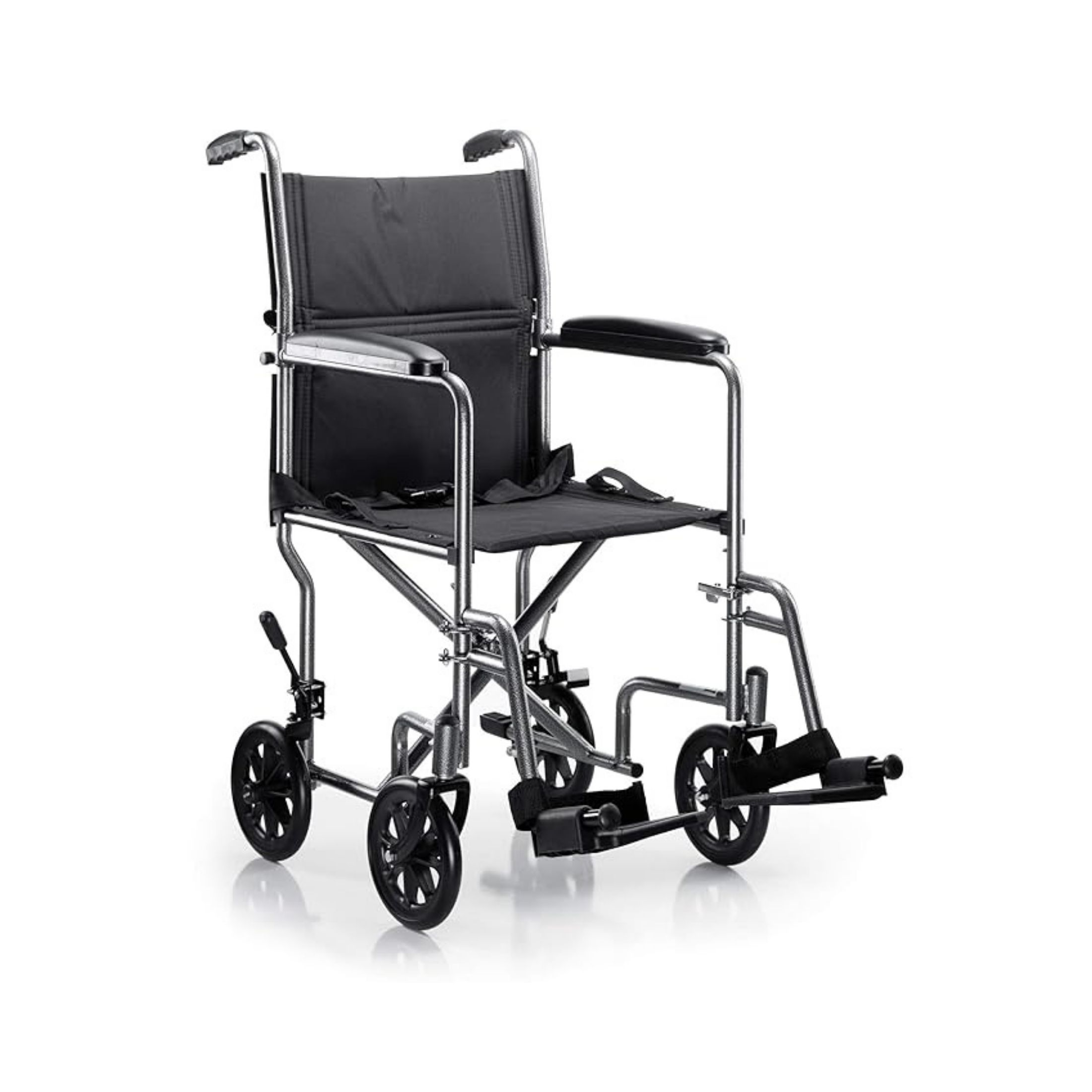 McKesson Lightweight Transport Wheelchair Steel 19" W 250 Lbs. Weight Capacity