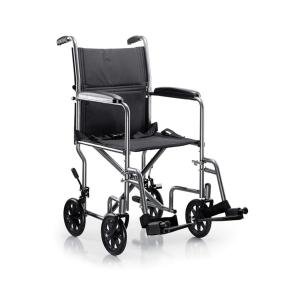 McKesson Lightweight Transport Wheelchair Steel 19" W 250 Lbs. Weight Capacity