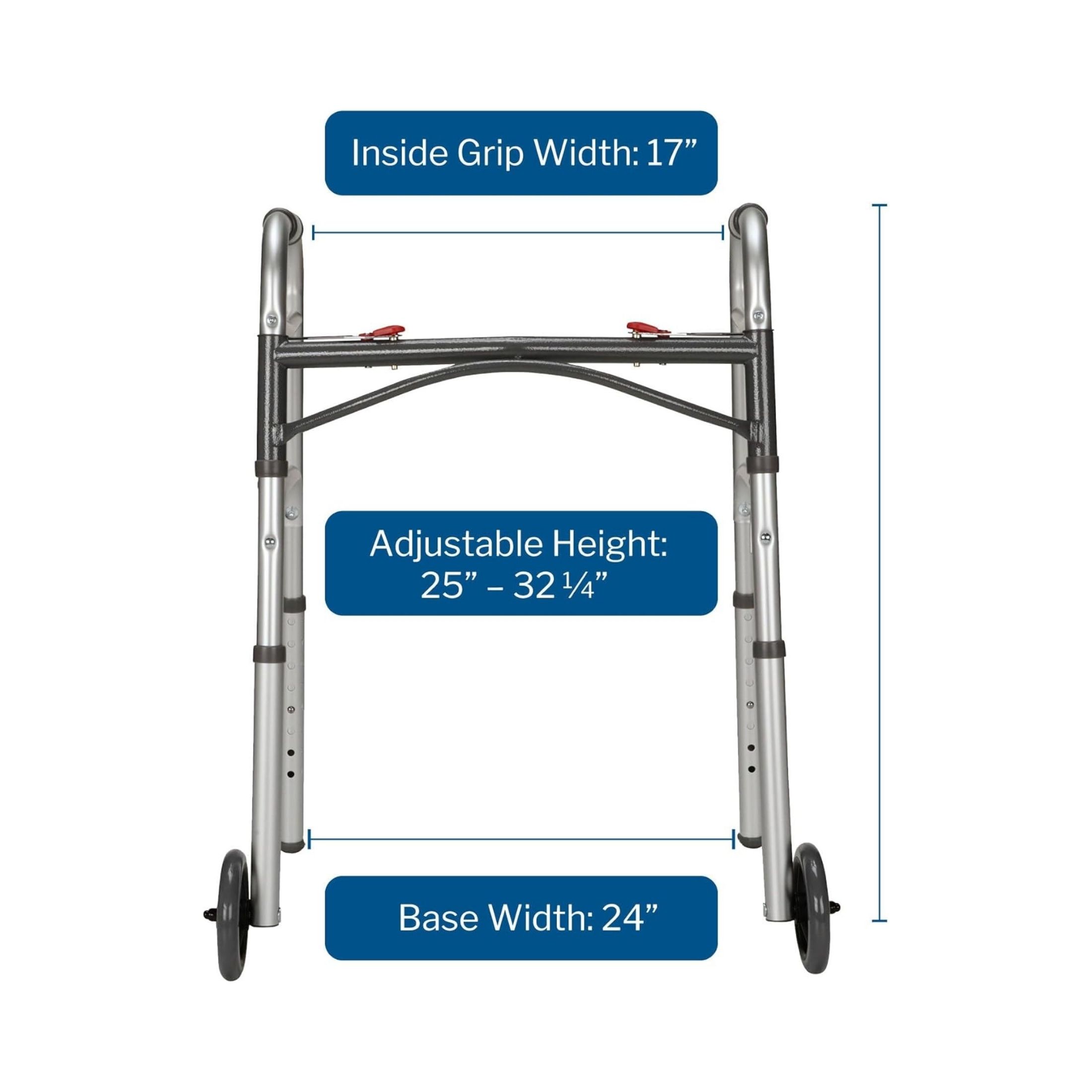 McKesson Drive Folding Walker Junior 350 Lbs. 25 To 32.25 Inch