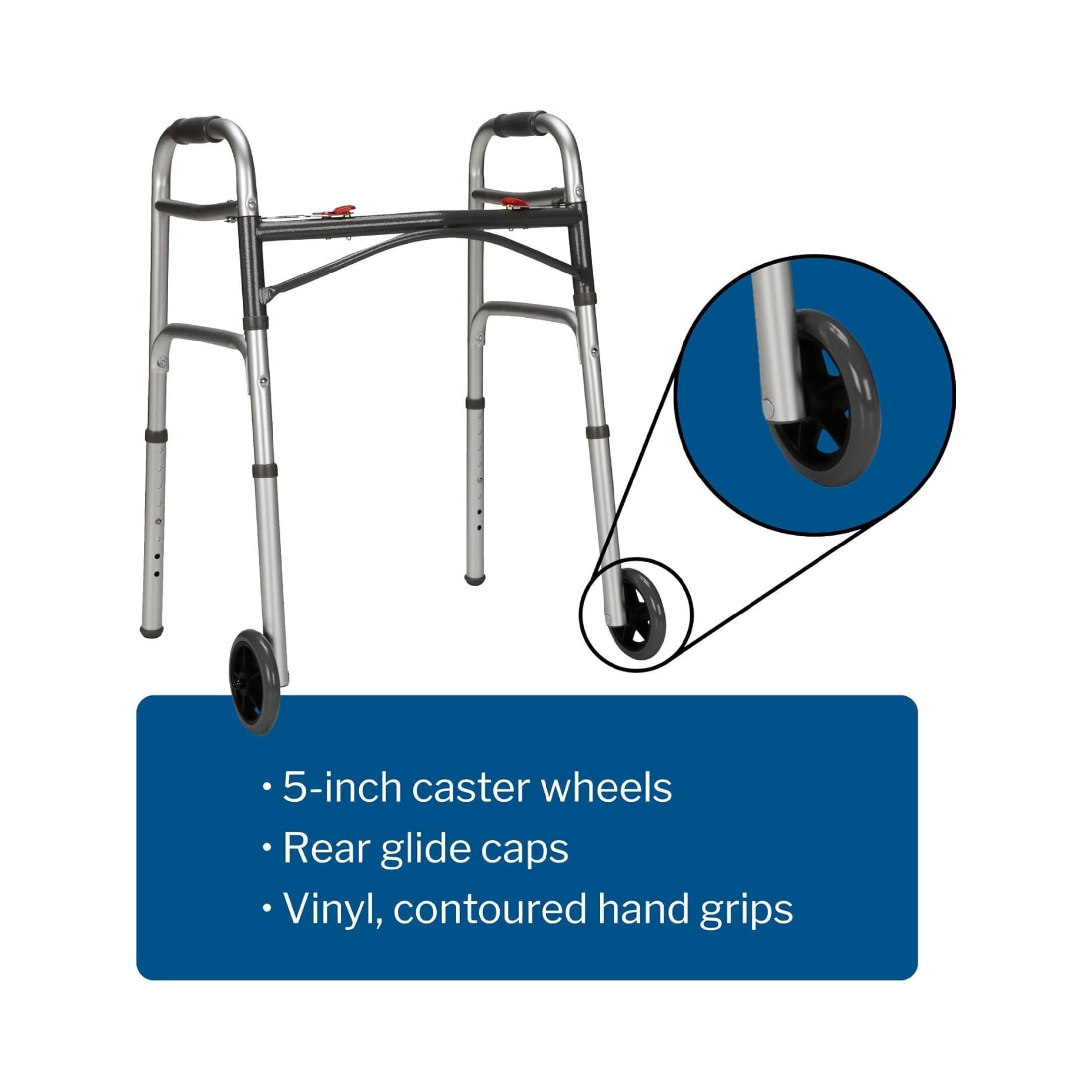 McKesson Drive Folding Walker Junior 350 Lbs. 25 To 32.25 Inch
