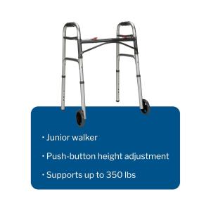 McKesson Drive Folding Walker Junior 350 Lbs. 25 To 32.25 Inch