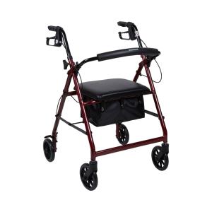 McKesson Drive 4 Wheel Rollator 32 To 37 Inch Red Folding Aluminum 32 To 37 Inch